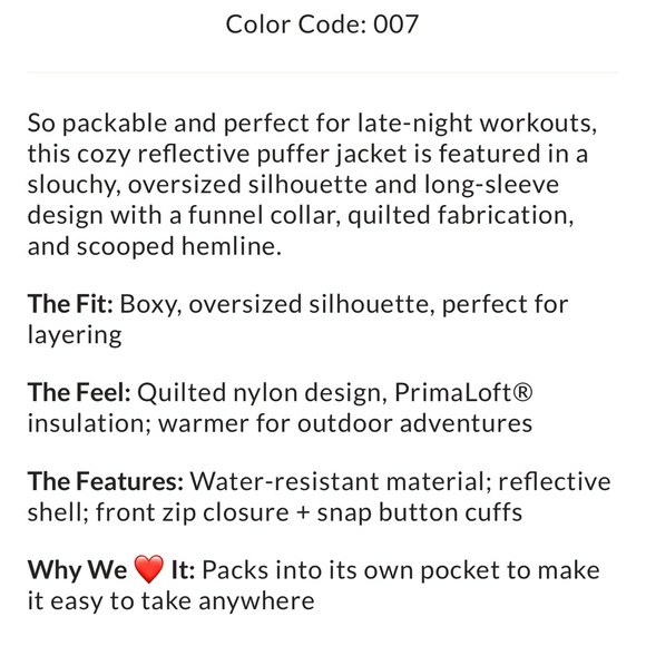 FP Movement by Free People Reflective Silver Puffer Jacket small - Picture 7 of 16